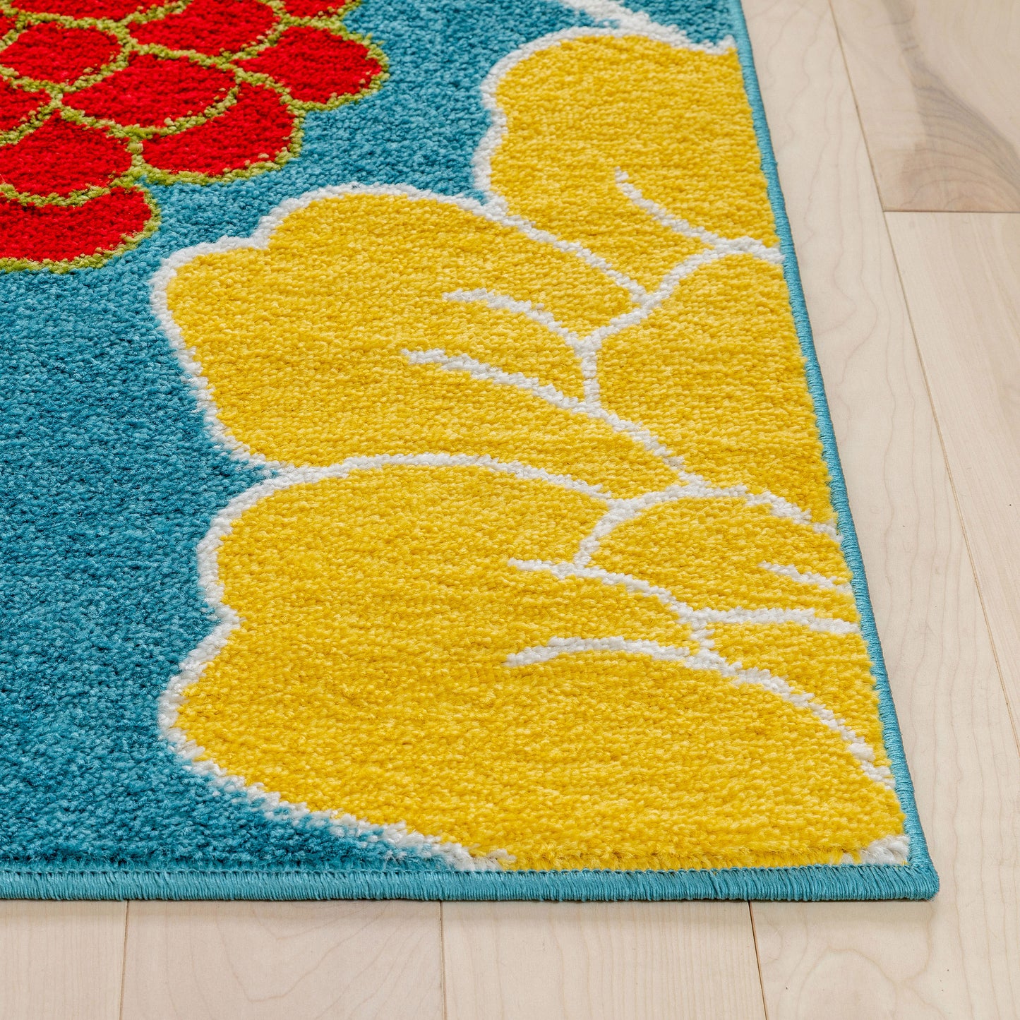 Starbright Daisy Flowers Blue Kids Rug 0926