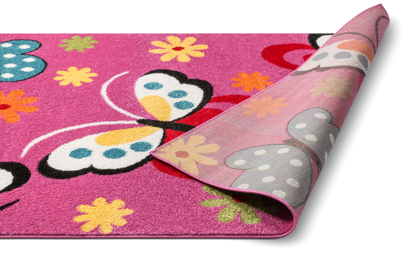 Starbright Daisy Butterflies Pink Kids Rug 0930