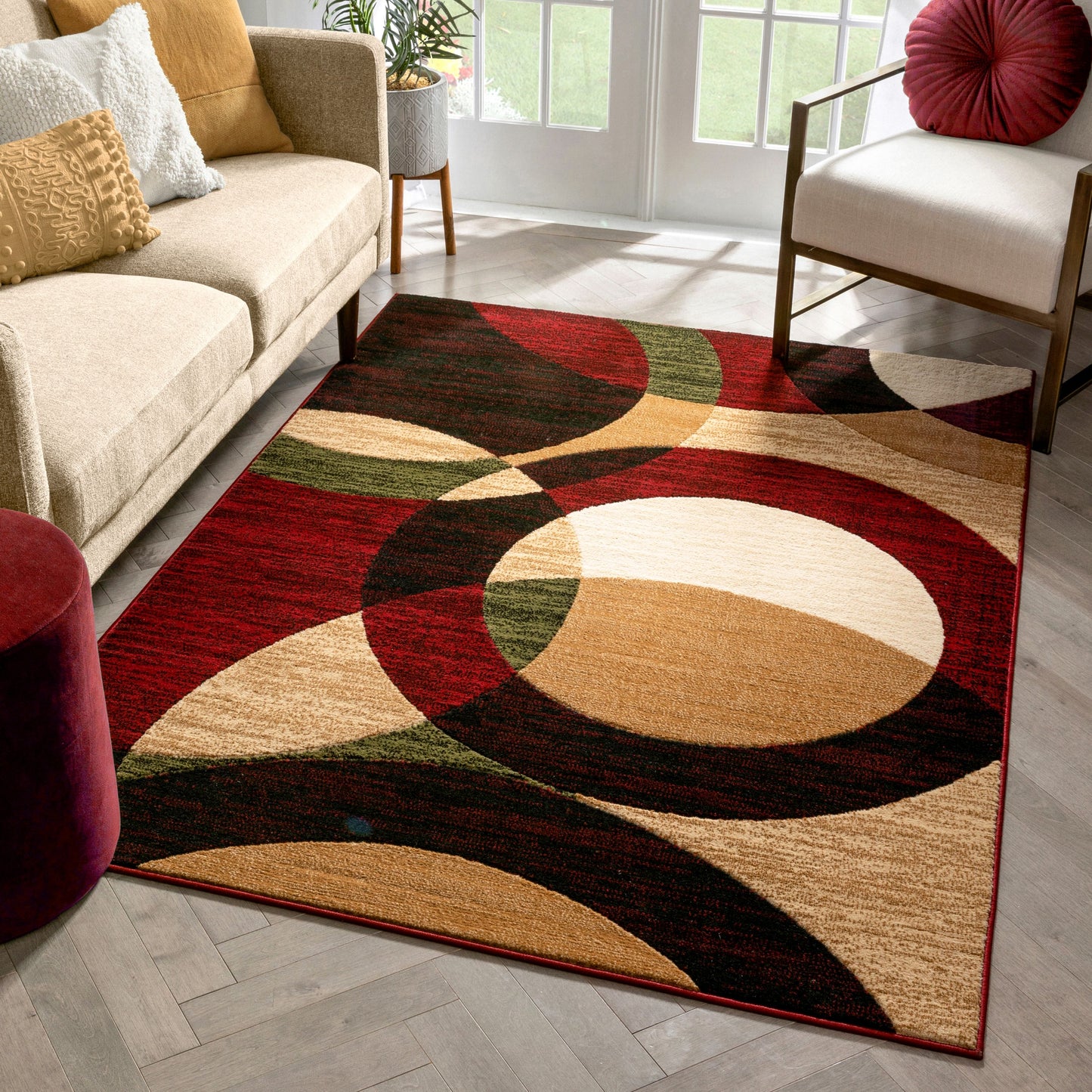 Bingo Red Modern Rug 1940