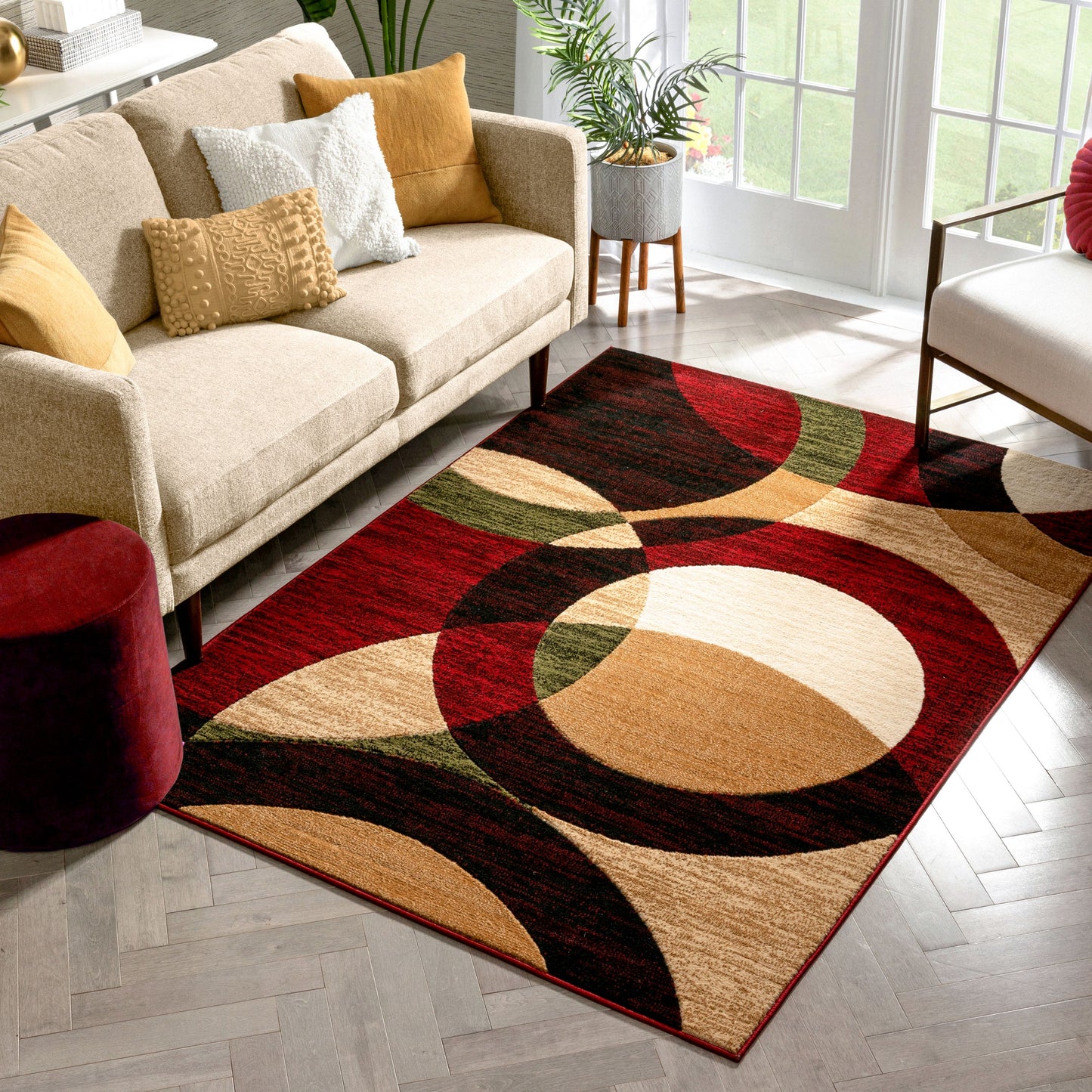 Bingo Red Modern Rug 1940