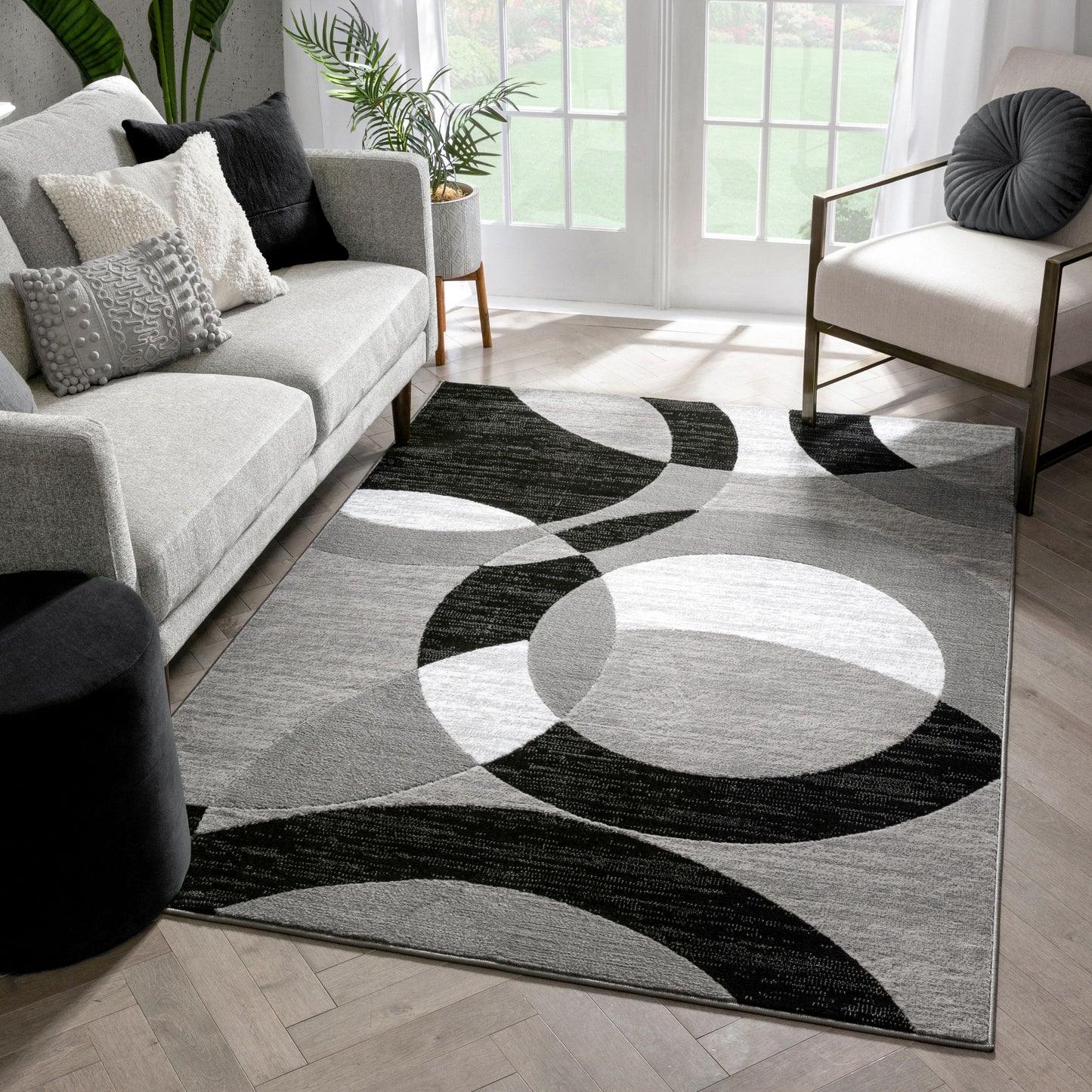 Bingo Grey Geometric Rug 1948