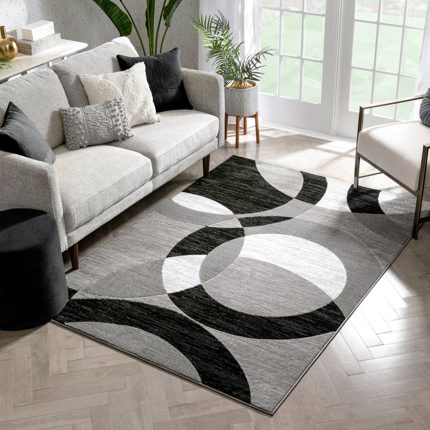 Bingo Grey Geometric Rug 1948