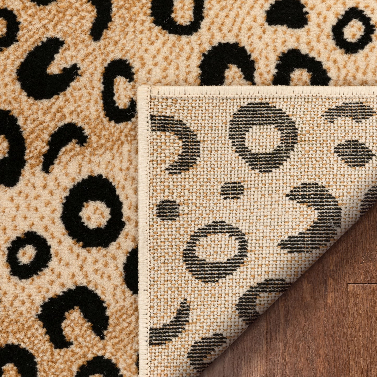 Leopard Black Animal Print Rug 1953