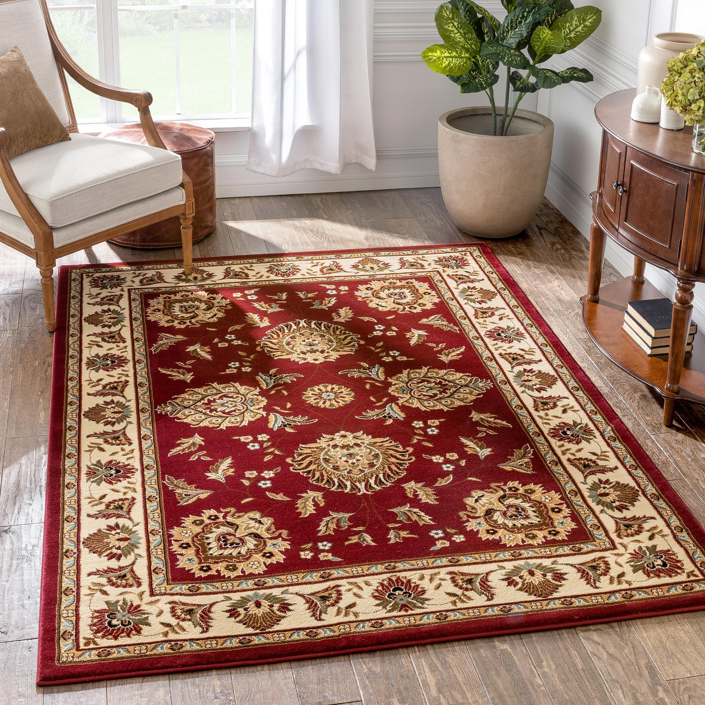 Abbasi Red Traditional Rug 3600