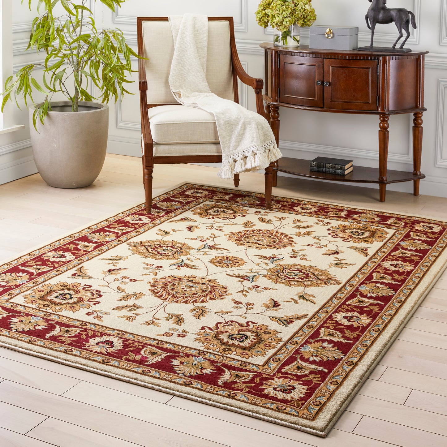 Abbasi Ivory Traditional Rug 3602