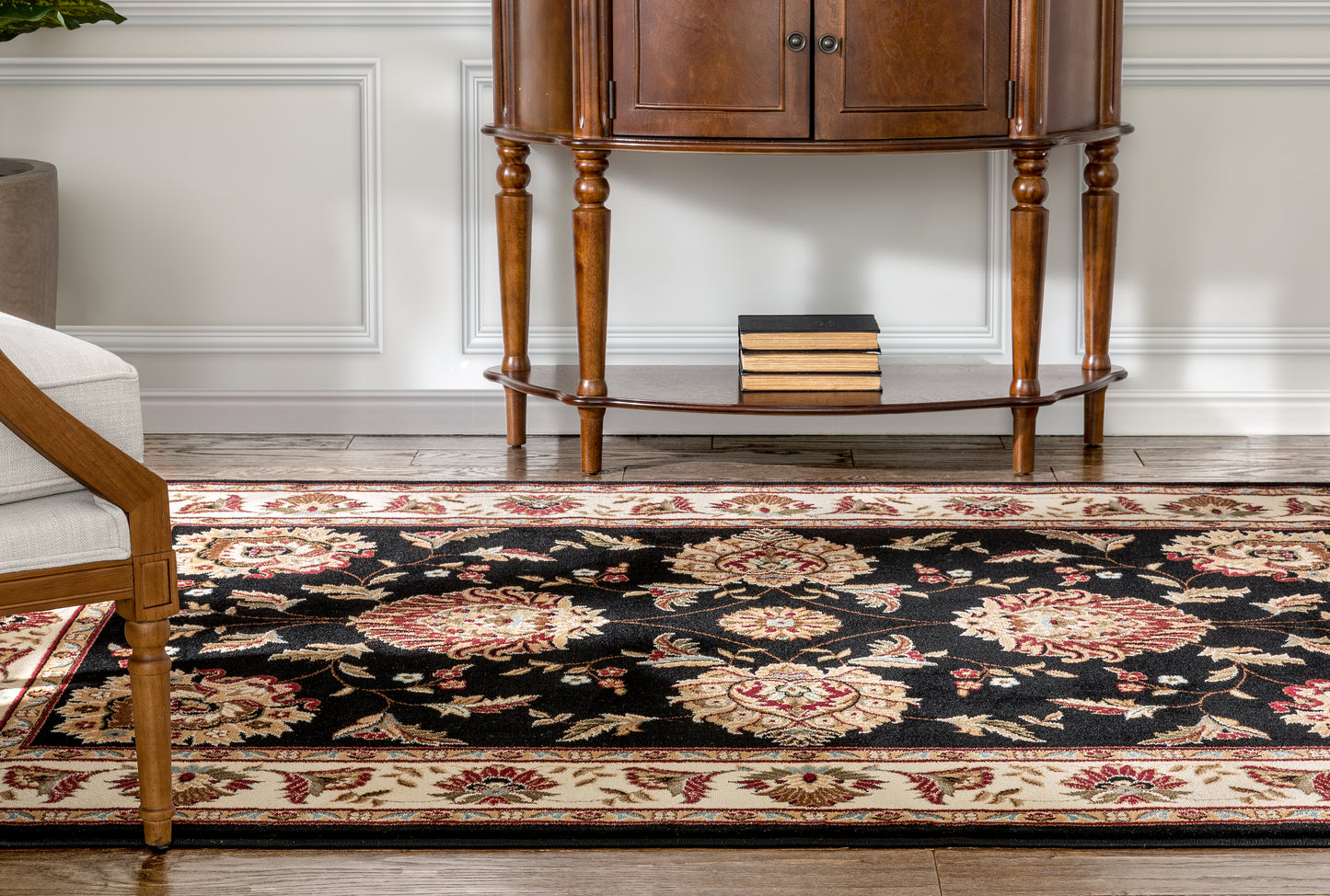 Abbasi Black Traditional Rug 3603