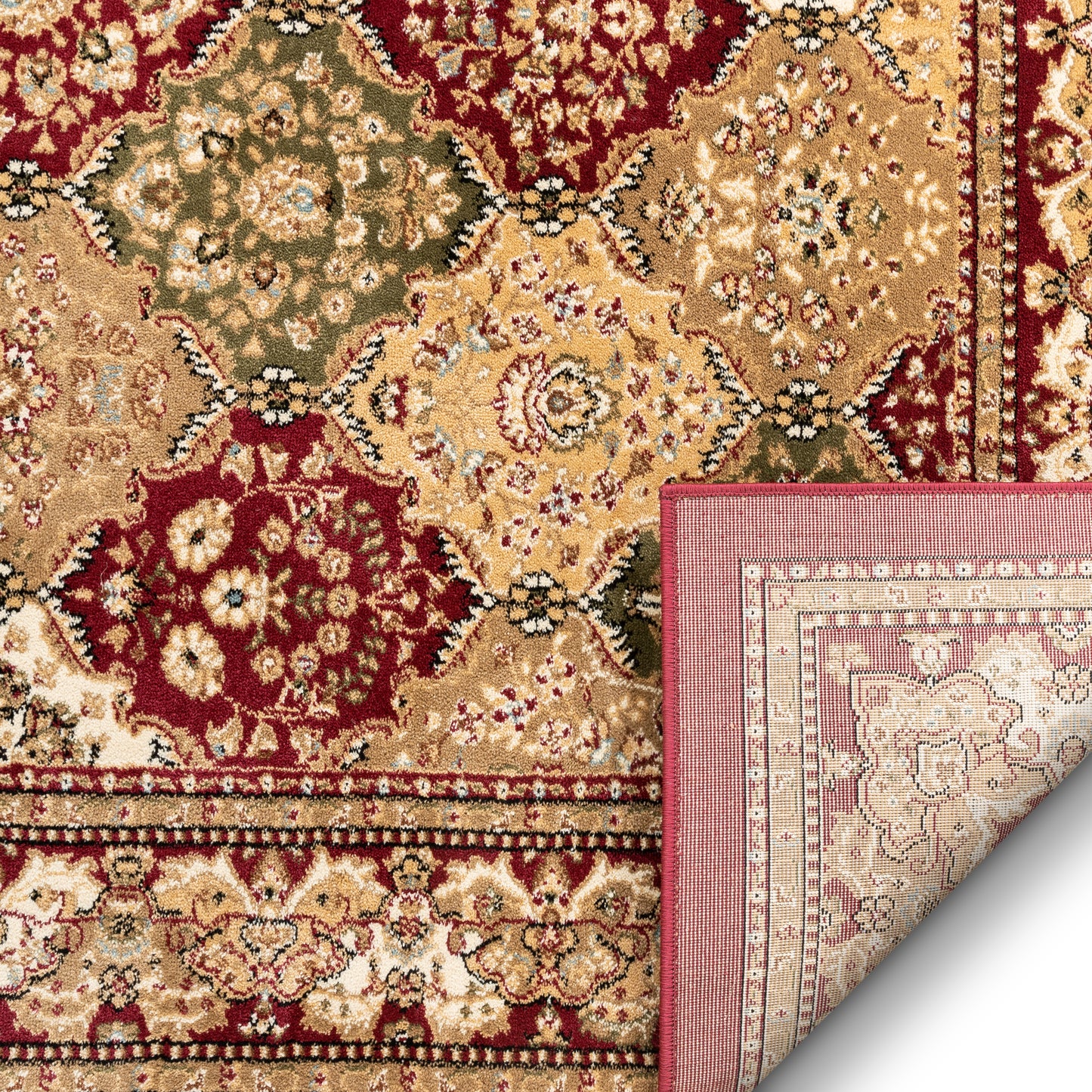 Mina-Khani Red Traditional Rug 3610