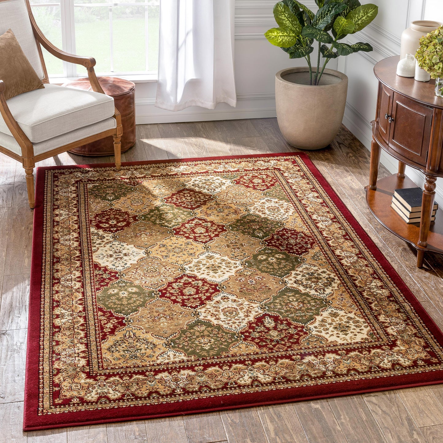 Mina-Khani Red Traditional Rug 3610