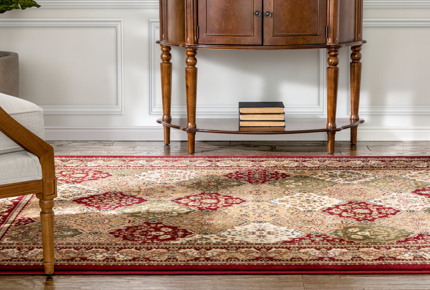 Mina-Khani Red Traditional Rug 3610