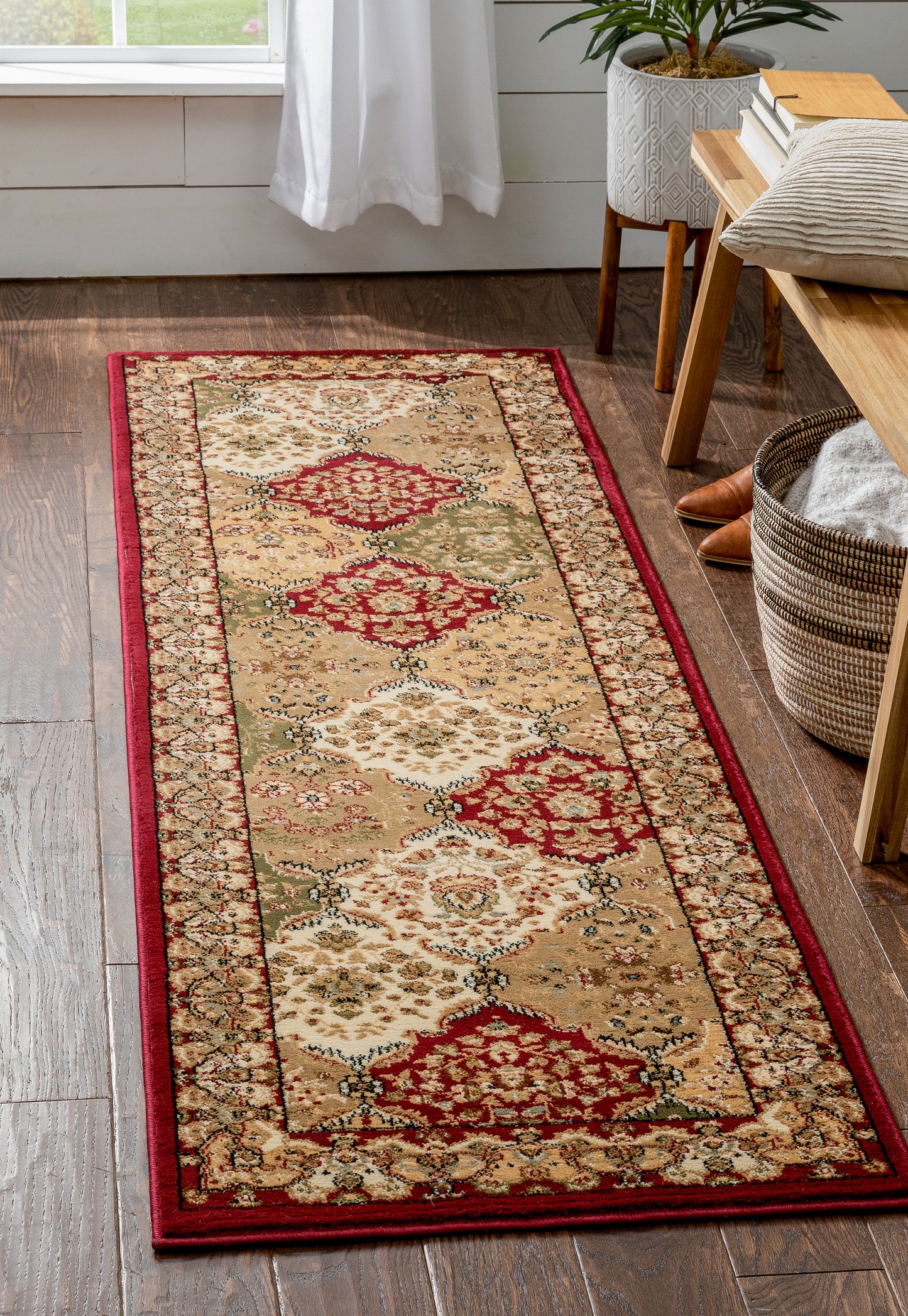 Mina-Khani Red Traditional Rug 3610
