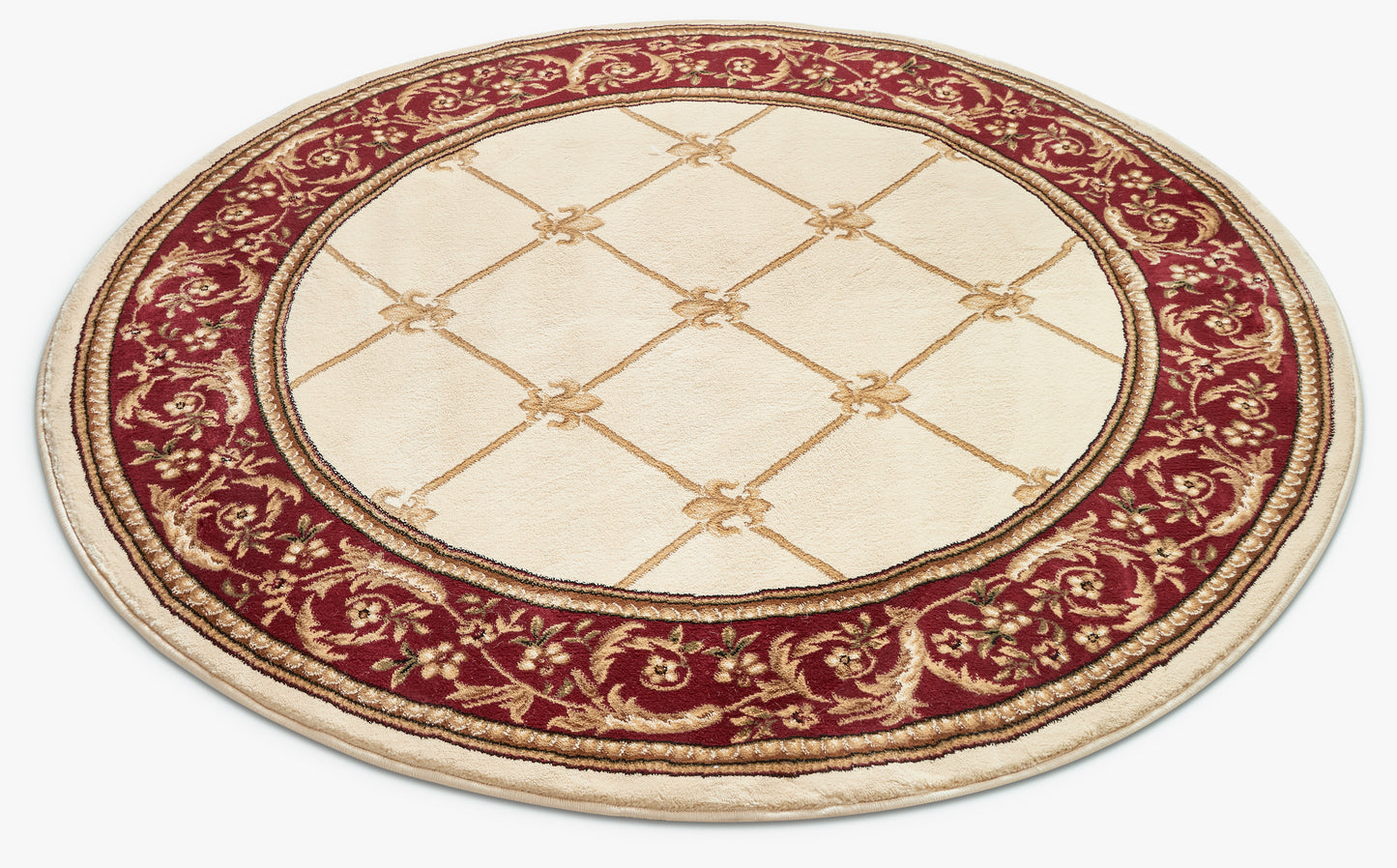 Fleur De Lis Ivory Formal Rug 3622