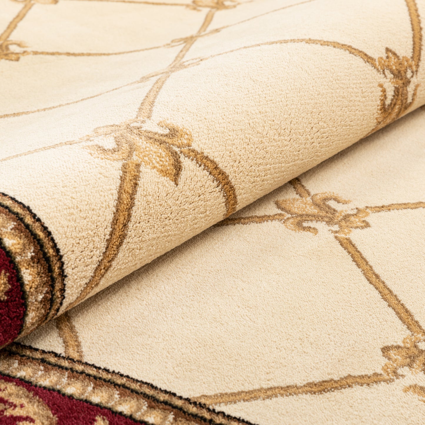 Fleur De Lis Ivory Formal Rug 3622