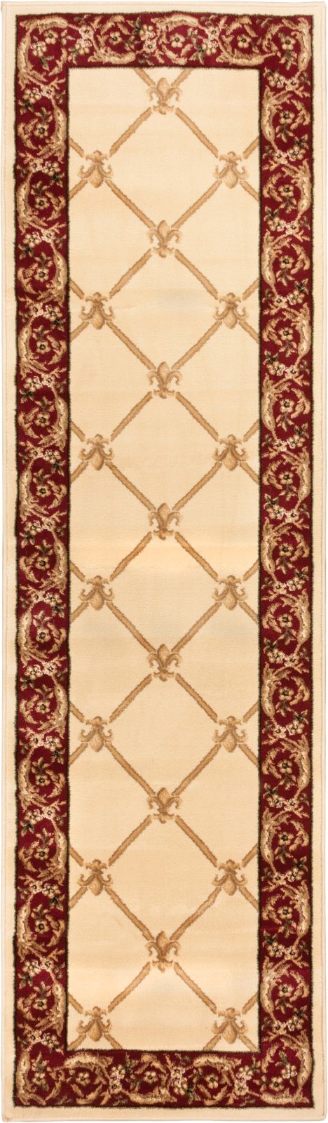 Fleur De Lis Ivory Formal Rug 3622