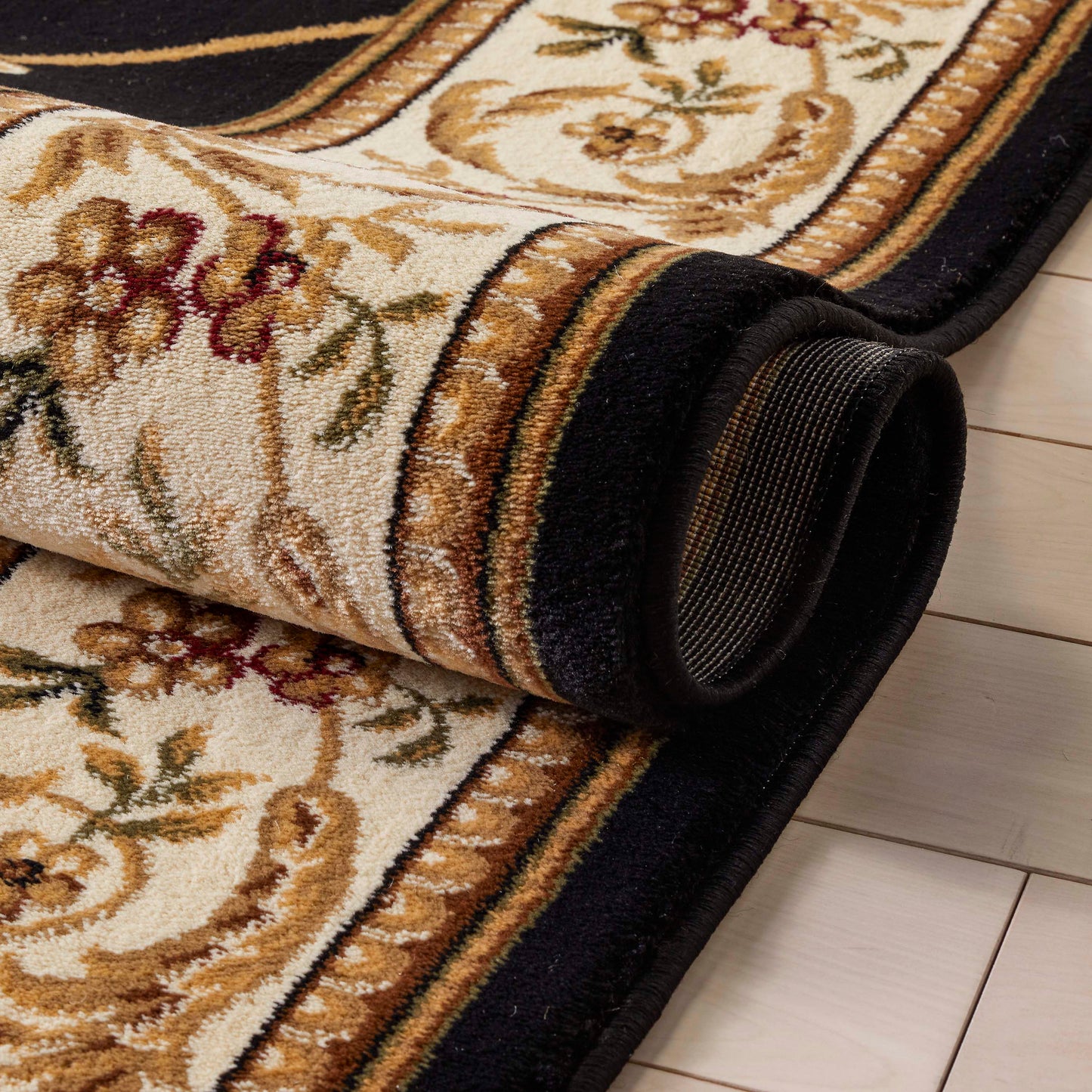 Fleur De Lis Black Formal Rug 3623