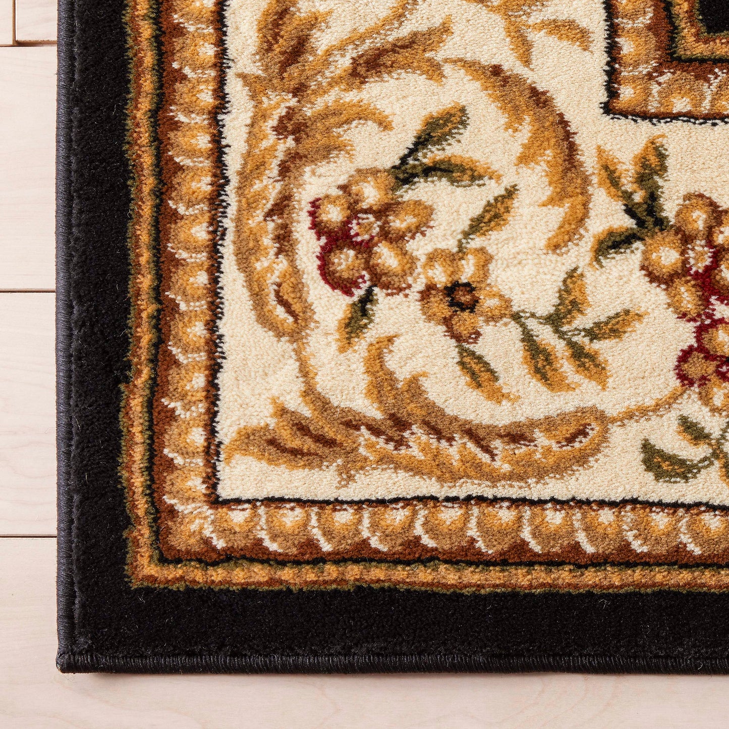 Fleur De Lis Black Formal Rug 3623