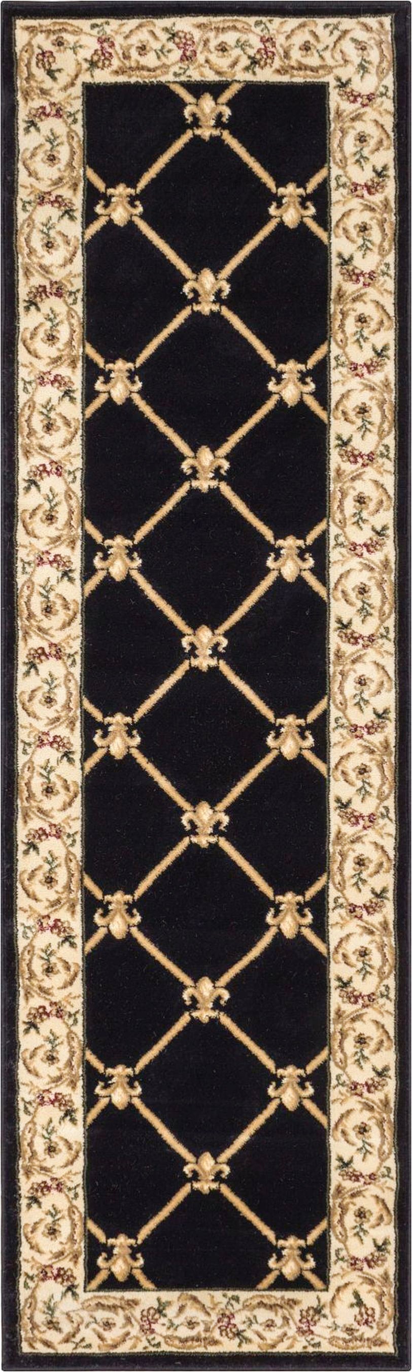 Fleur De Lis Black Formal Rug 3623