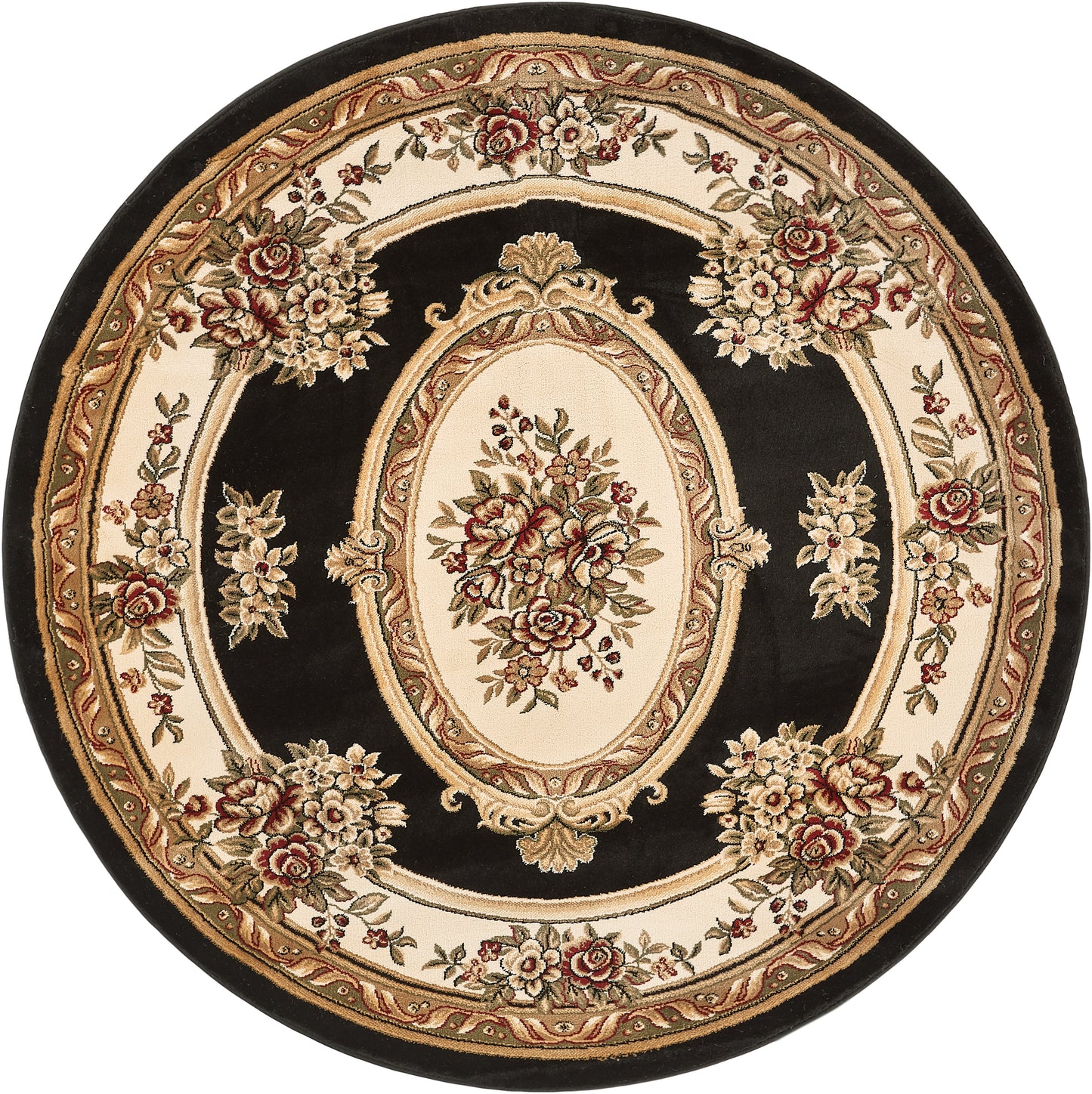 Le Petit Palais Black Traditional Rug 3633