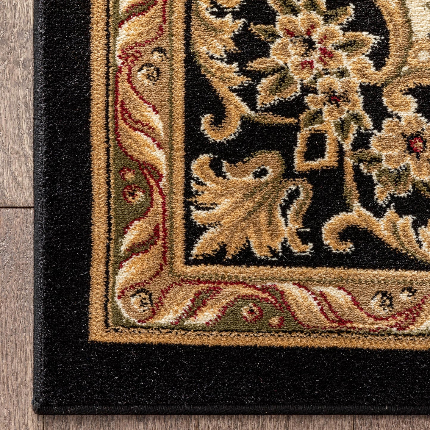 Le Petit Palais Black Traditional Rug 3633