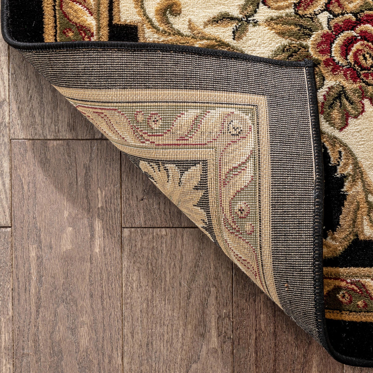 Le Petit Palais Black Traditional Rug 3633