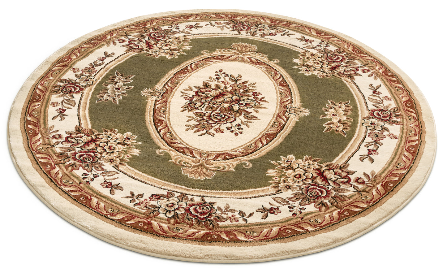Le Petit Palais Green Traditional Rug 3635