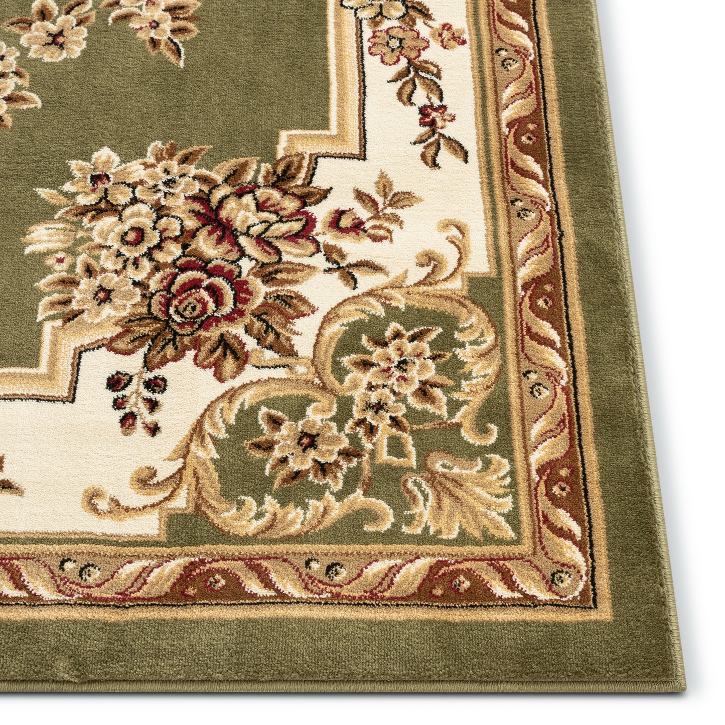 Le Petit Palais Green Traditional Rug 3635