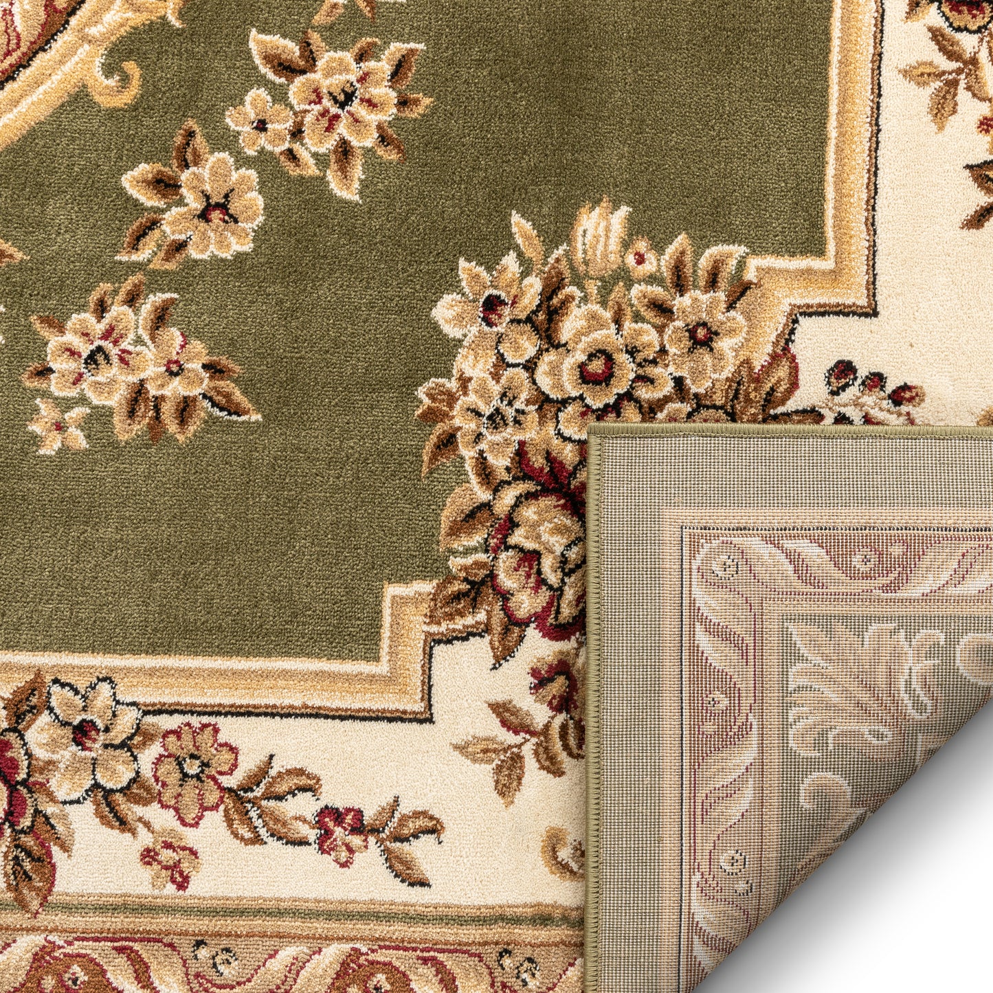 Le Petit Palais Green Traditional Rug 3635