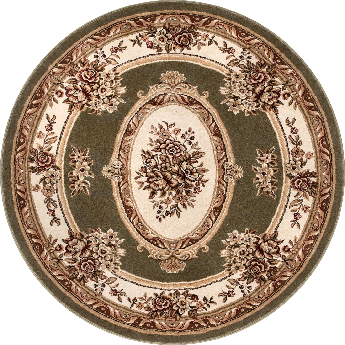 Le Petit Palais Green Traditional Rug 3635