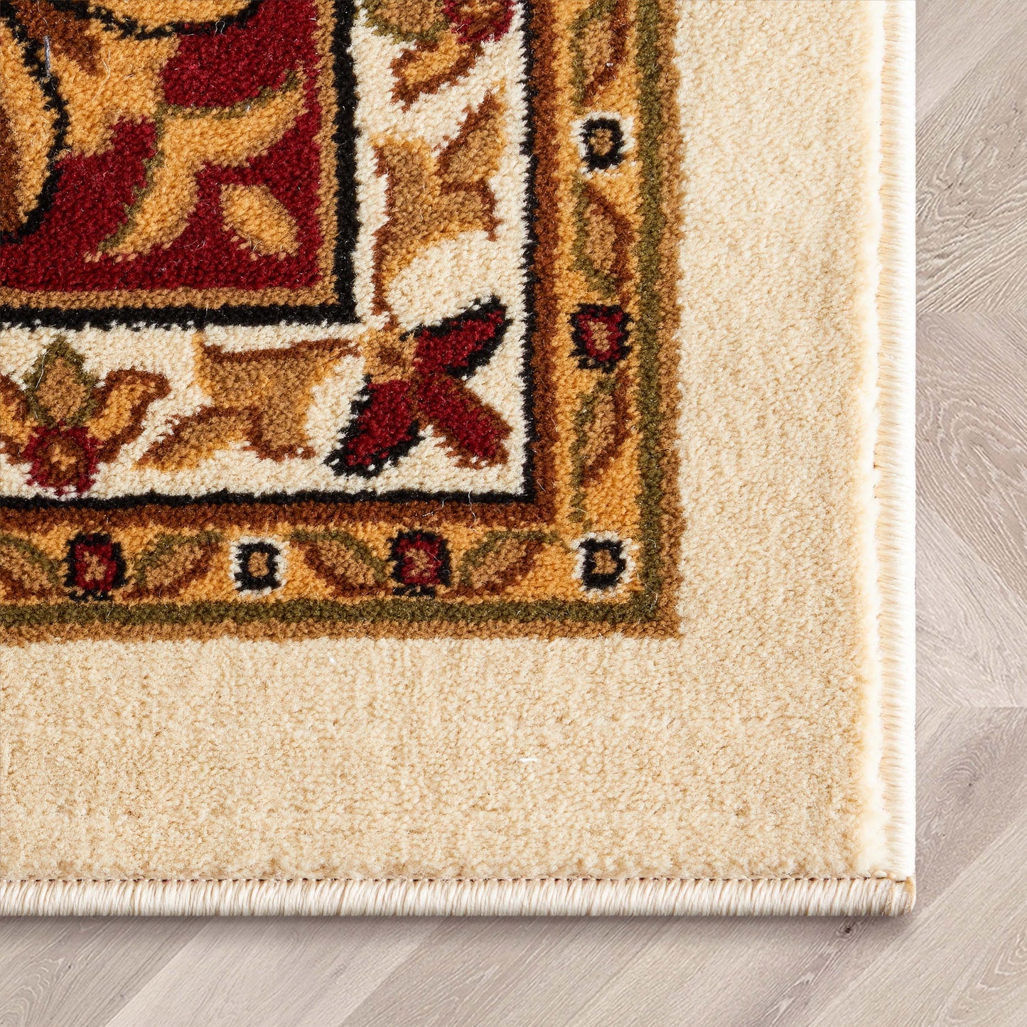 Medallion Kashan Ivory Traditional Rug 54102