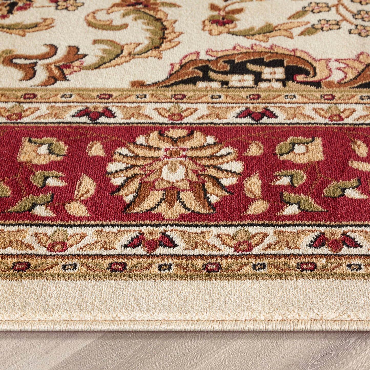 Medallion Kashan Ivory Traditional Rug 54102