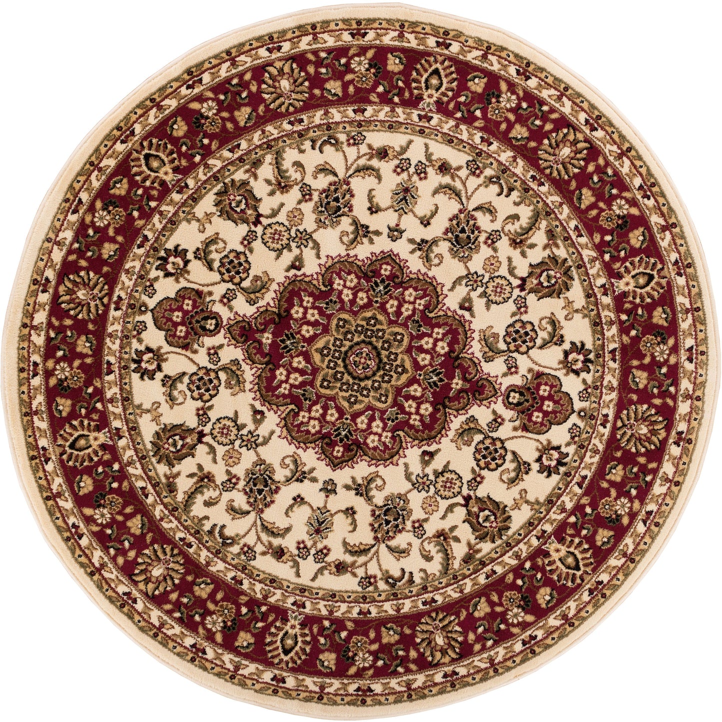 Medallion Kashan Ivory Traditional Rug 54102
