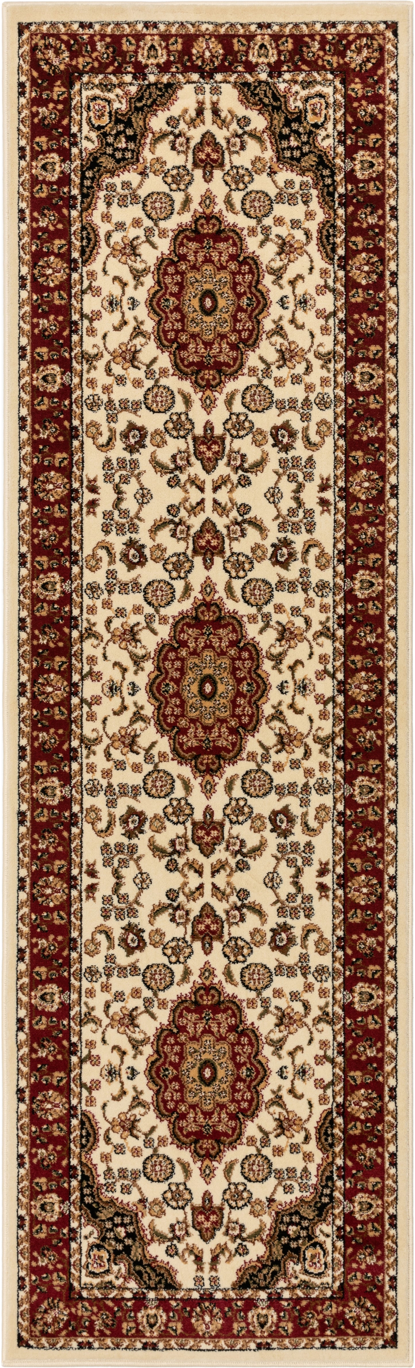 Medallion Kashan Ivory Traditional Rug 54102