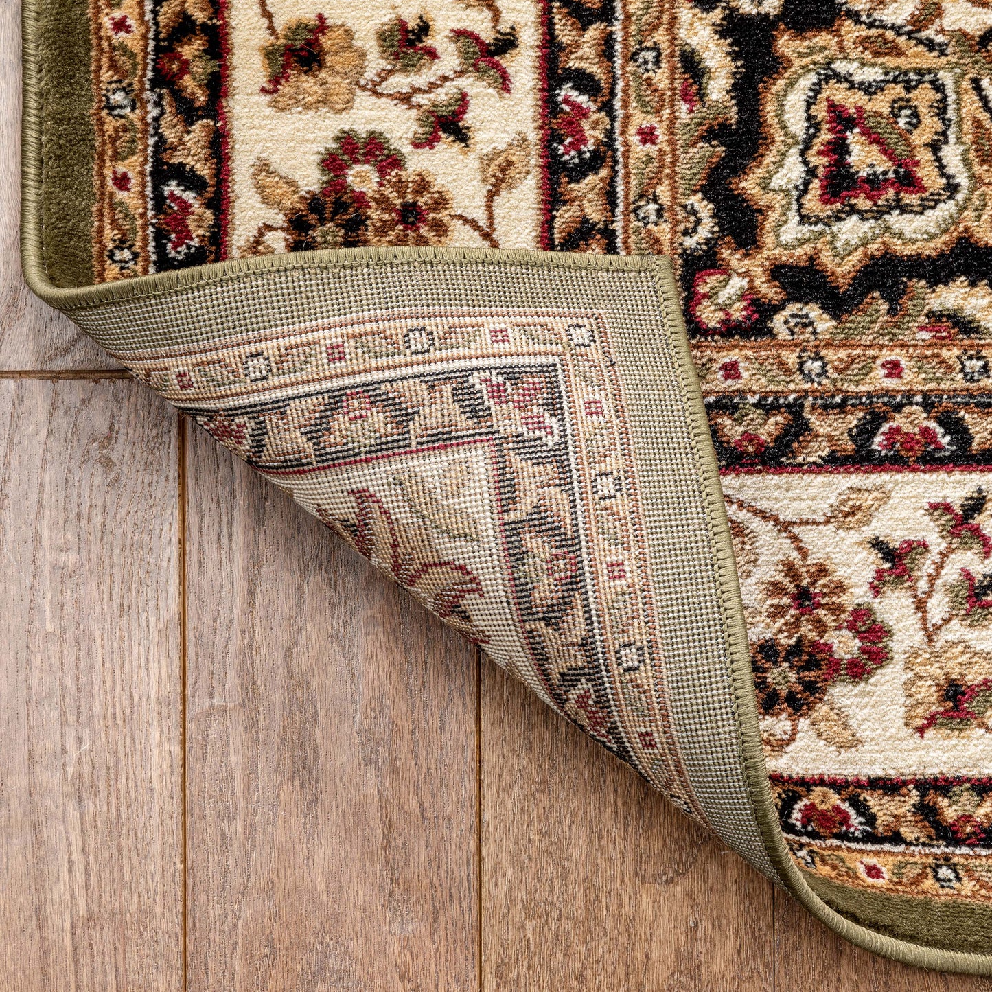 Medallion Kashan Green Traditional Rug 54105