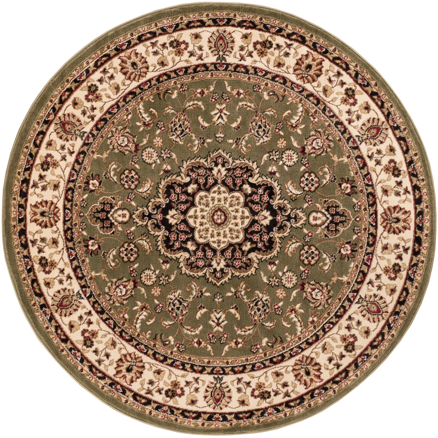 Medallion Kashan Green Traditional Rug 54105
