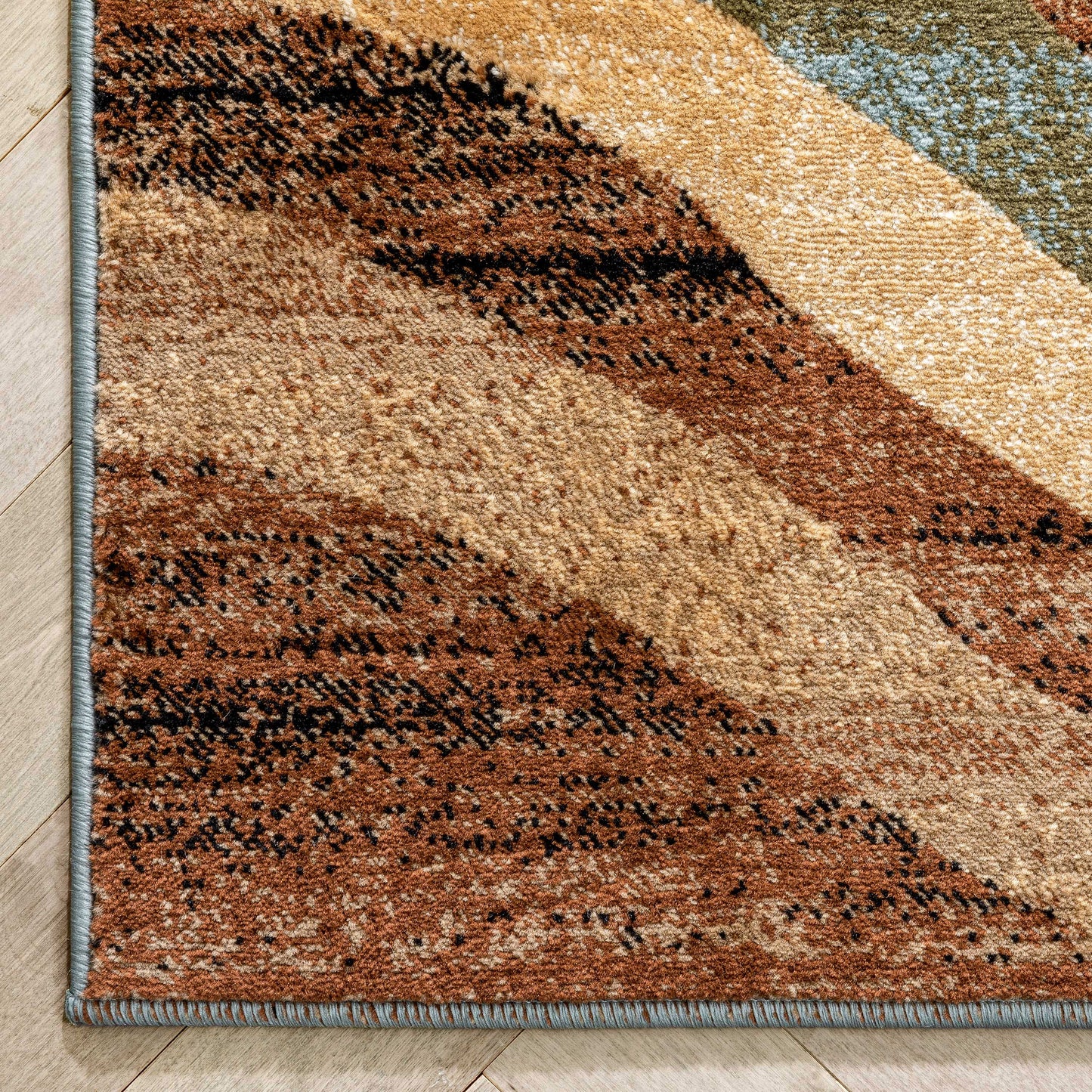 Nirvana Waves Multi Blue Modern Rug 54705
