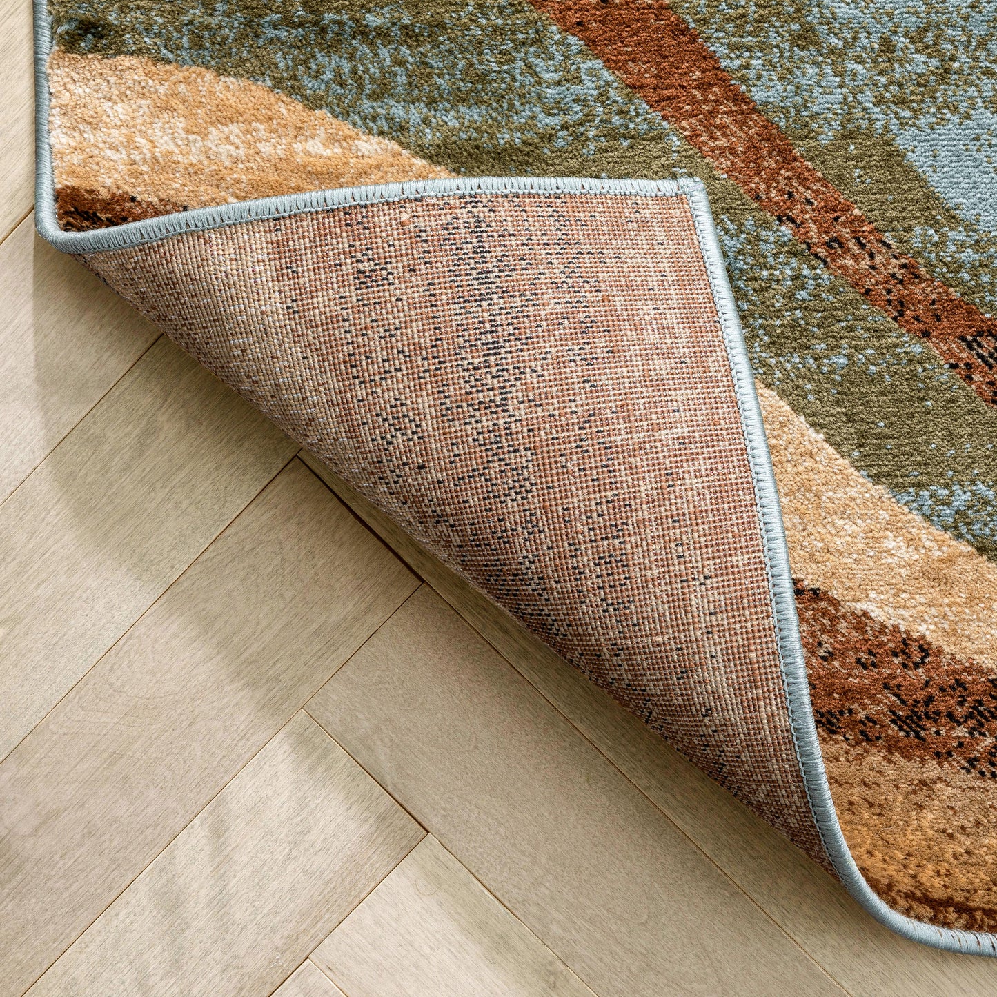 Nirvana Waves Multi Blue Modern Rug 54705