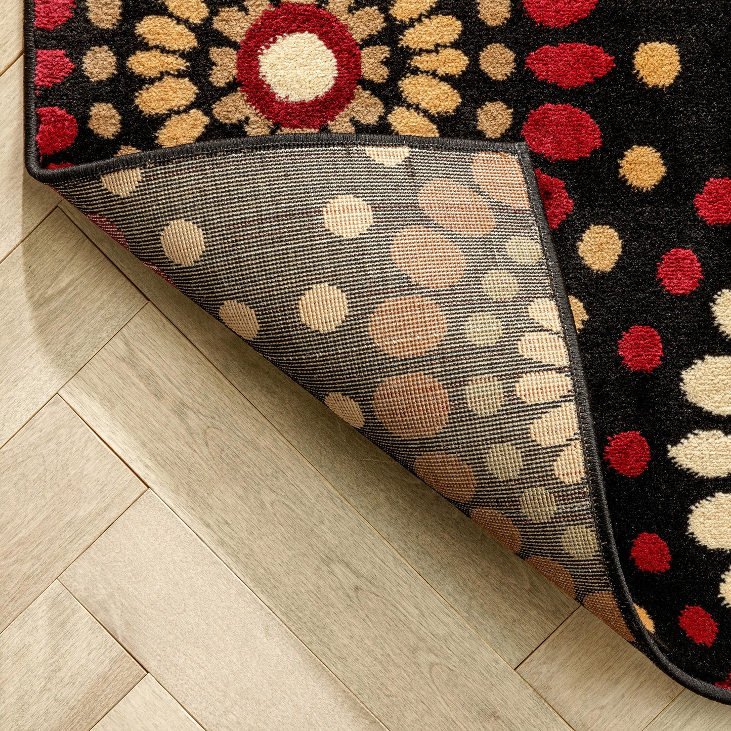 Orchid Fields Black Contemporary Rug 54763