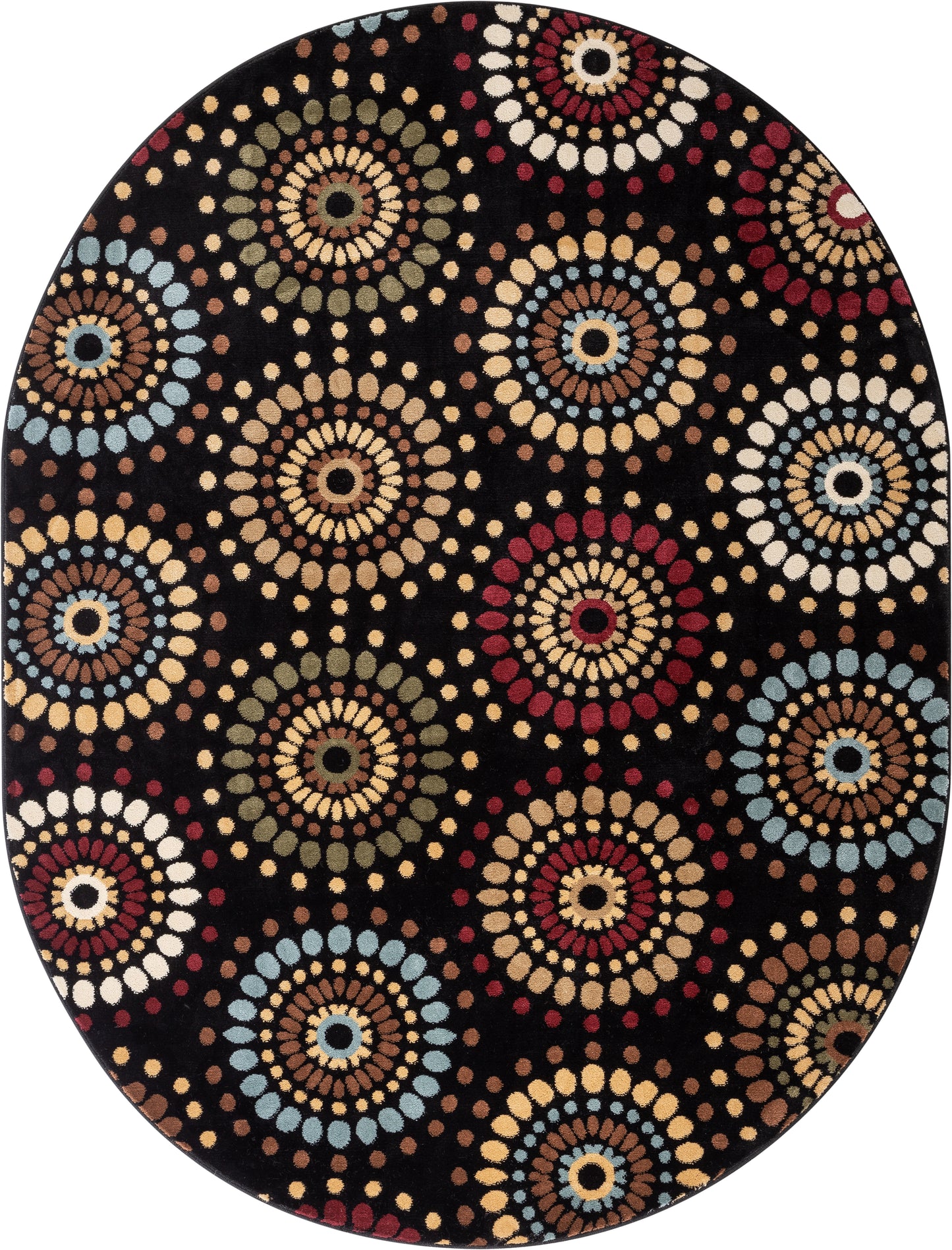 Orchid Fields Black Contemporary Rug 54763