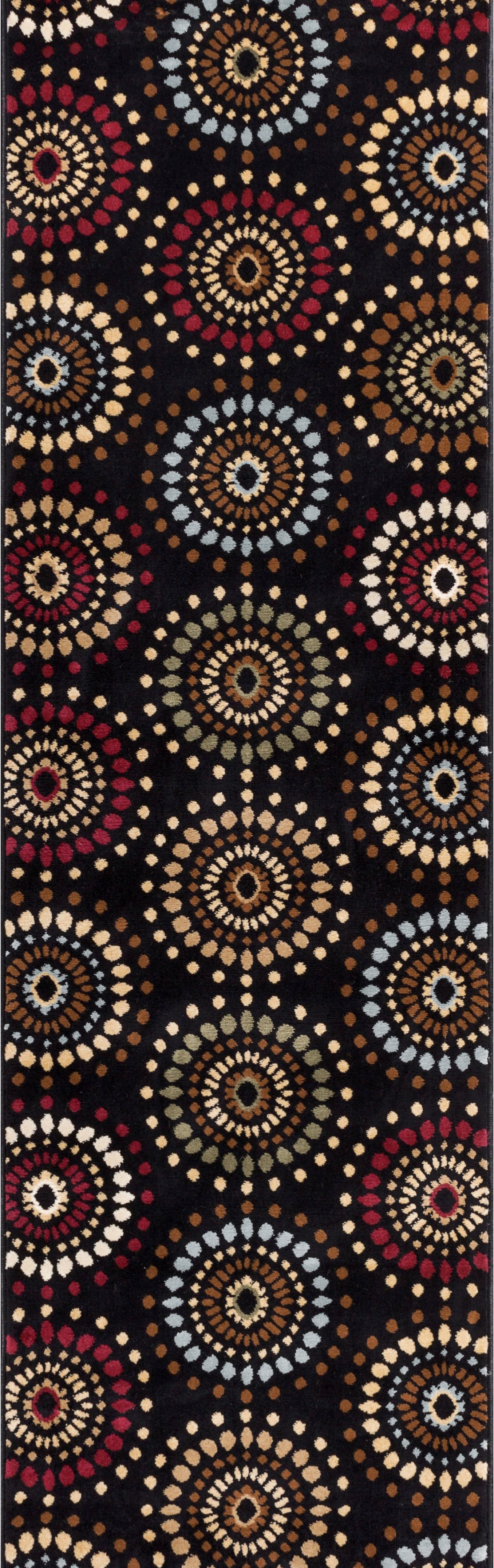 Orchid Fields Black Contemporary Rug 54763