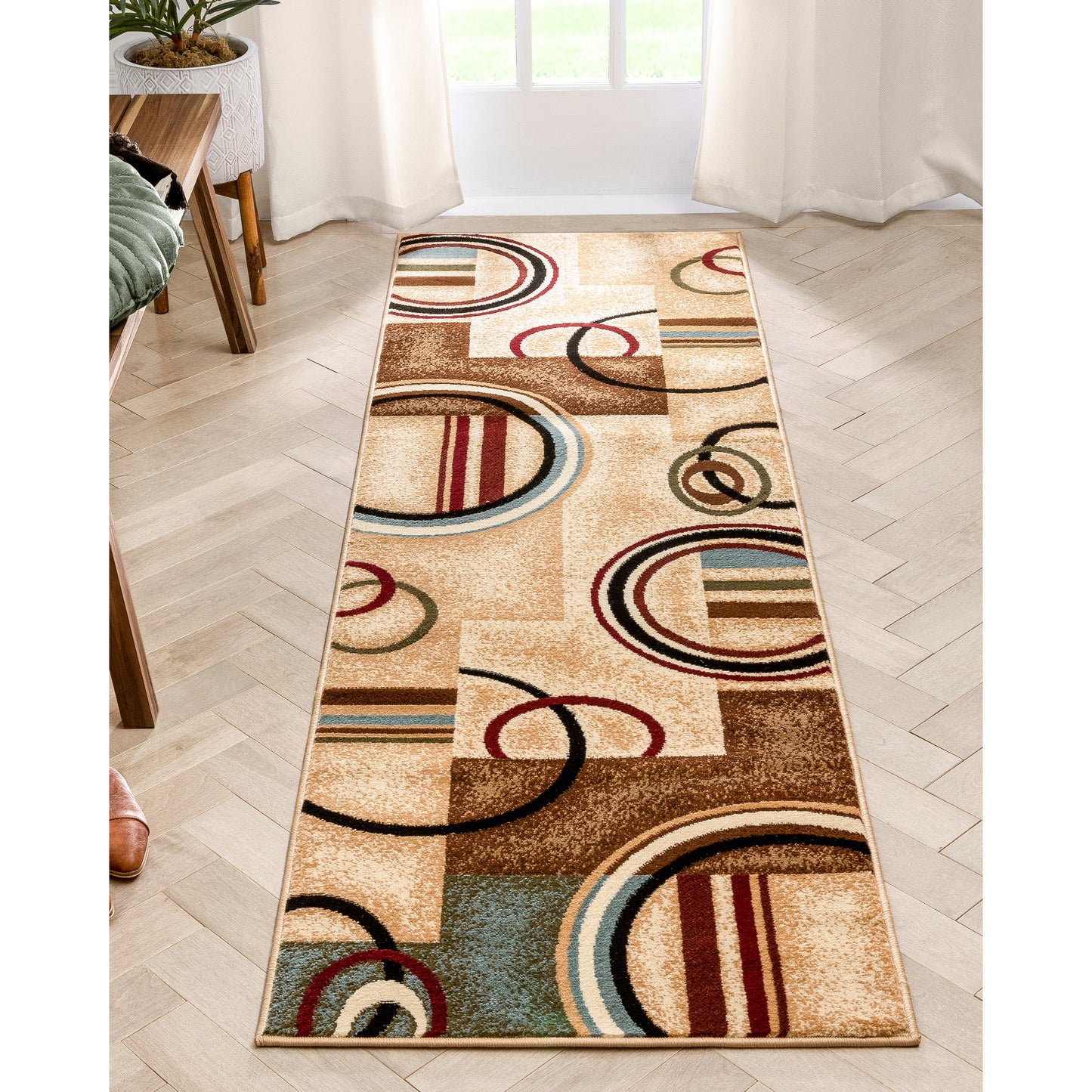 Arcs & Shapes Ivory Modern Rug 54782