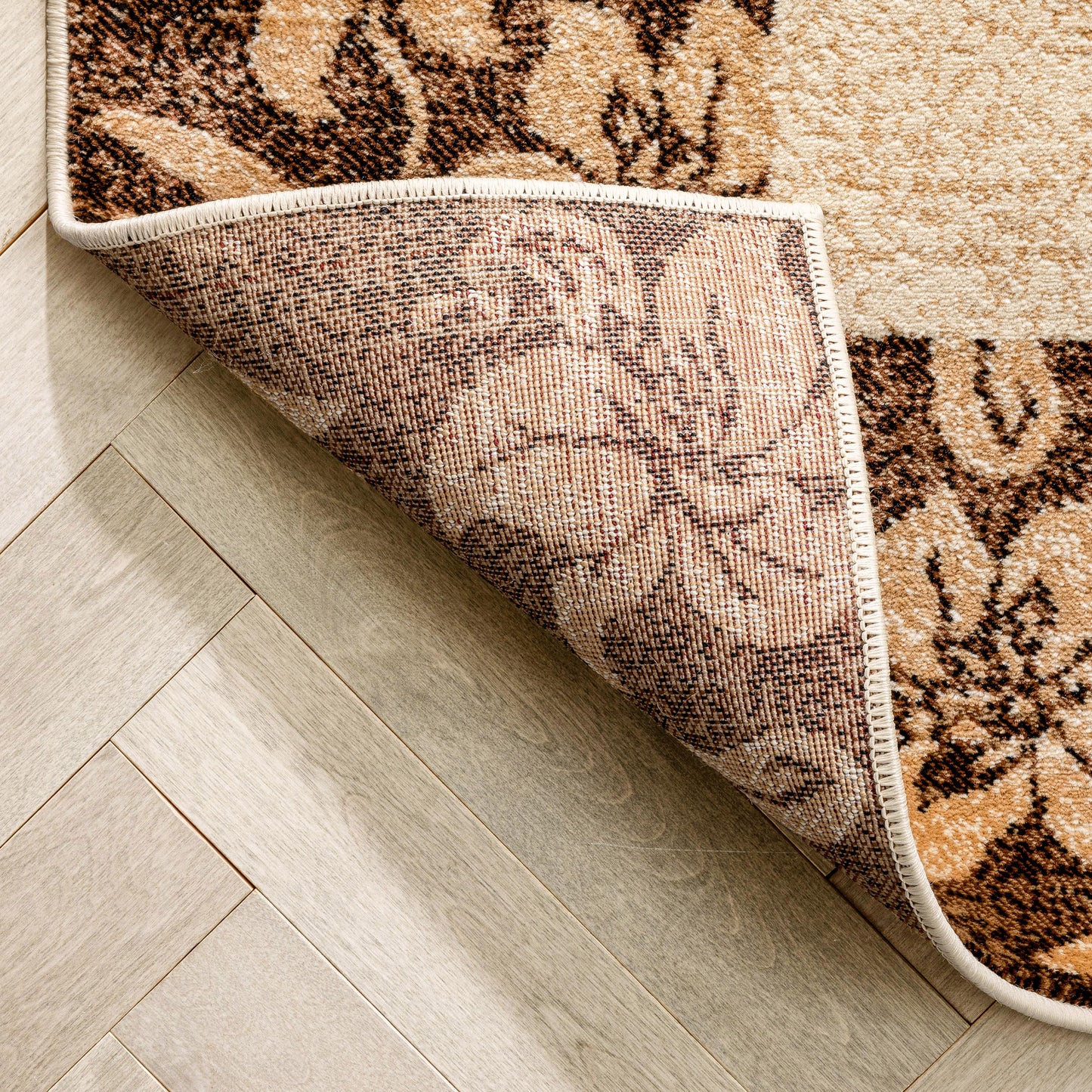 Vane Willow Damask Beige Transitional Rug 54822