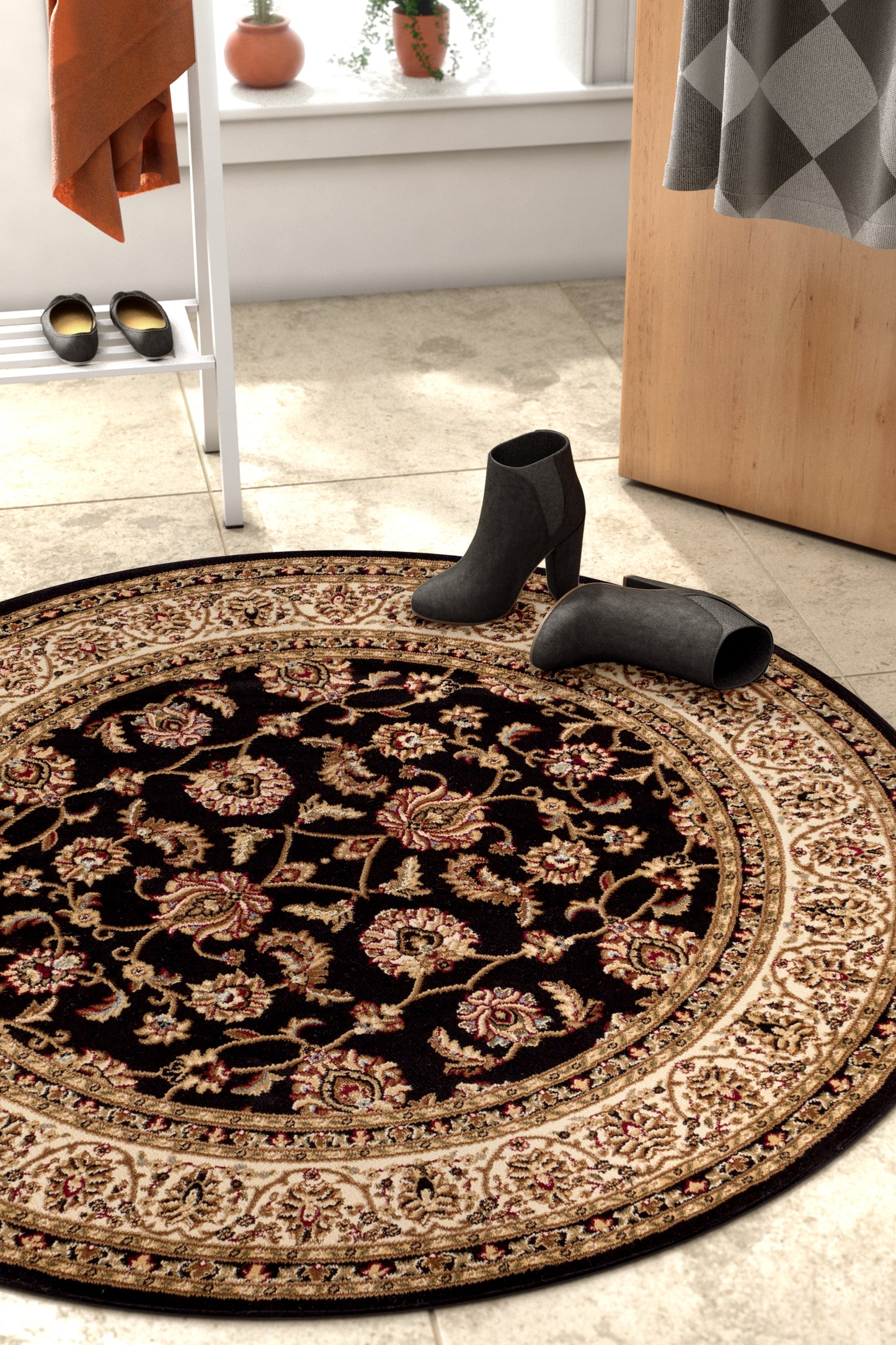 Sarouk Black Traditional Rug 54933