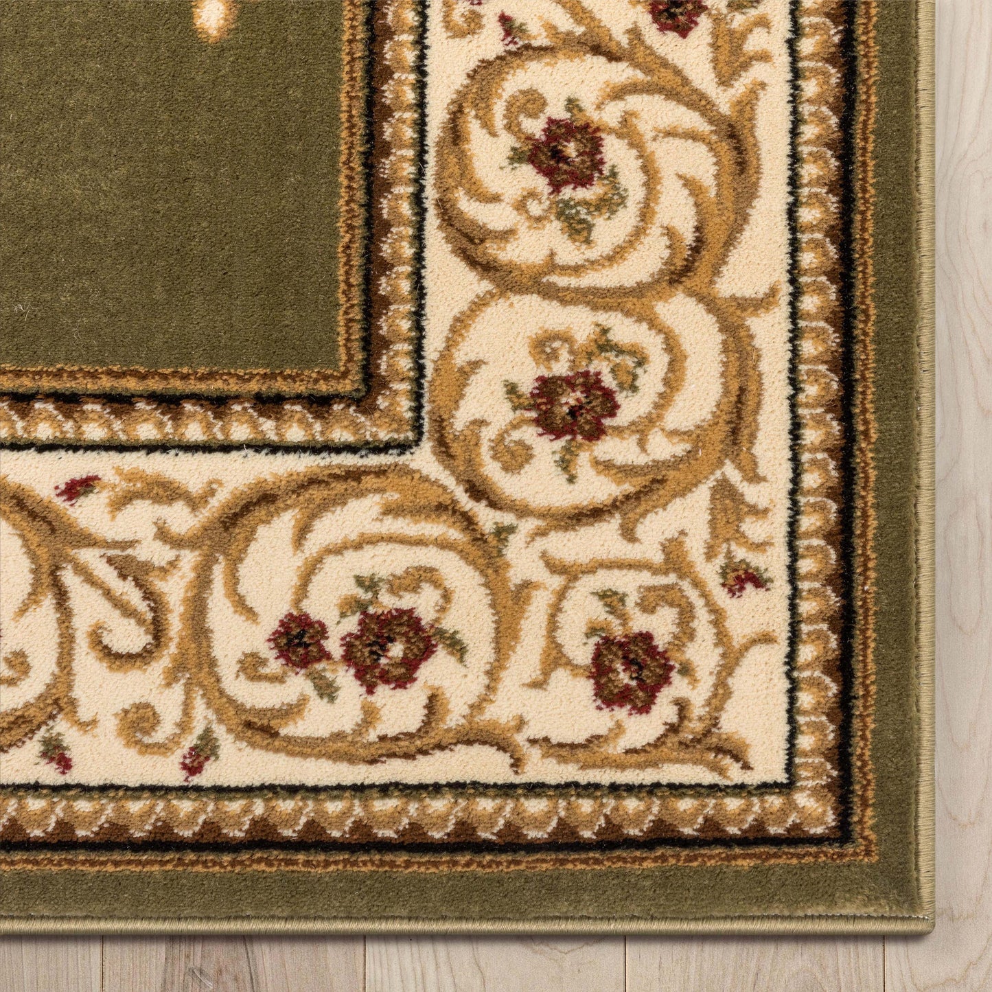 Barclay Fleur De Lis Green Rug 55005