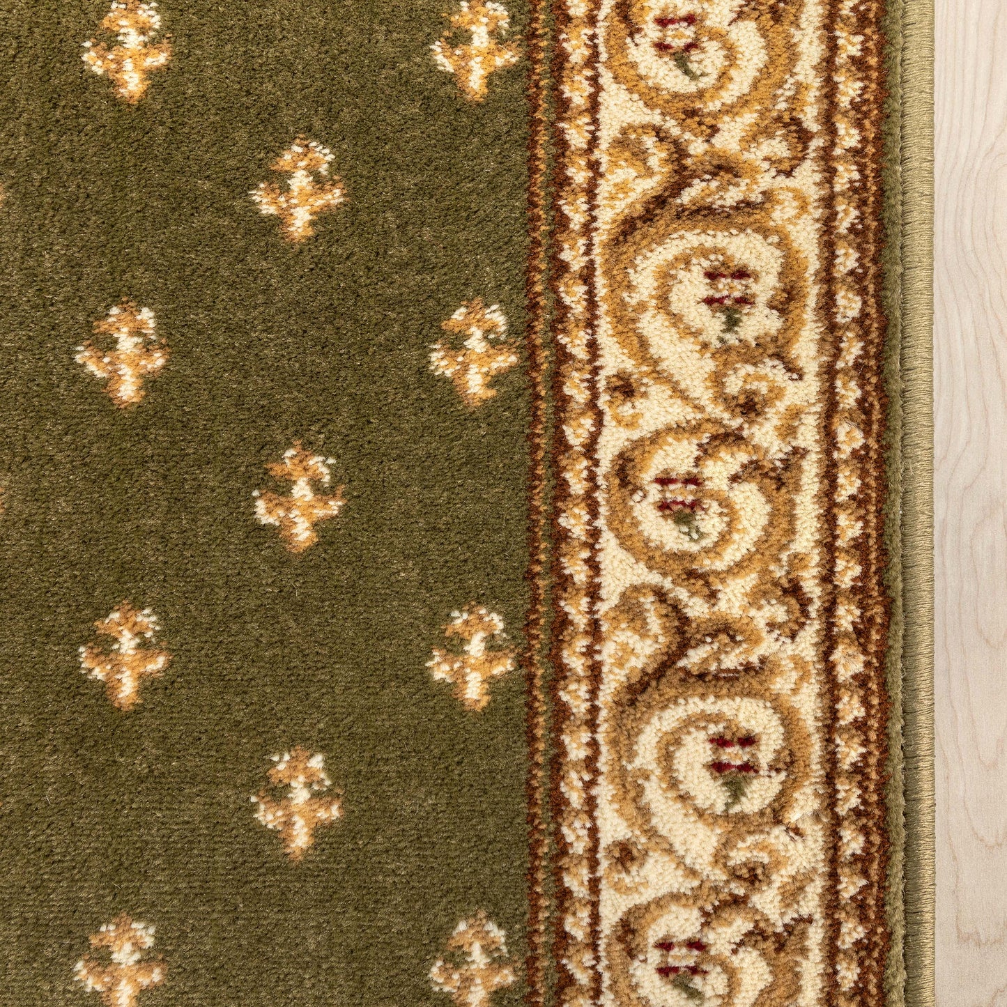 Barclay Fleur De Lis Green Roll 55005