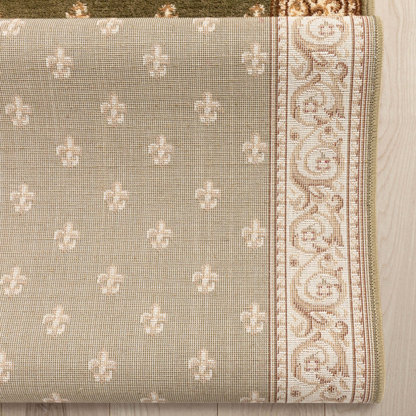Barclay Fleur De Lis Green Roll 55005