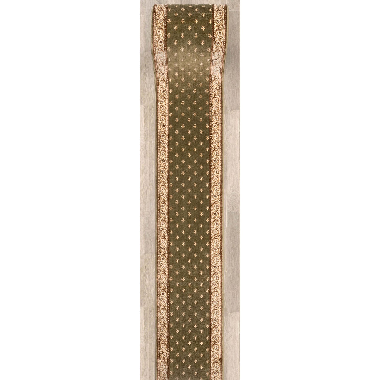 Barclay Fleur De Lis Green Roll 55005