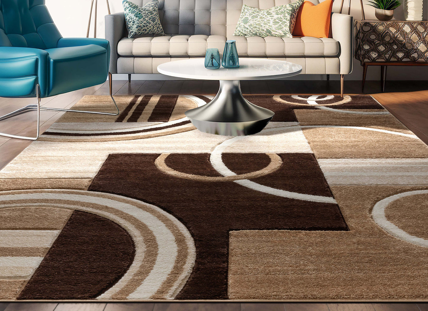 Galaxy Waves Ivory Modern Rug 60012