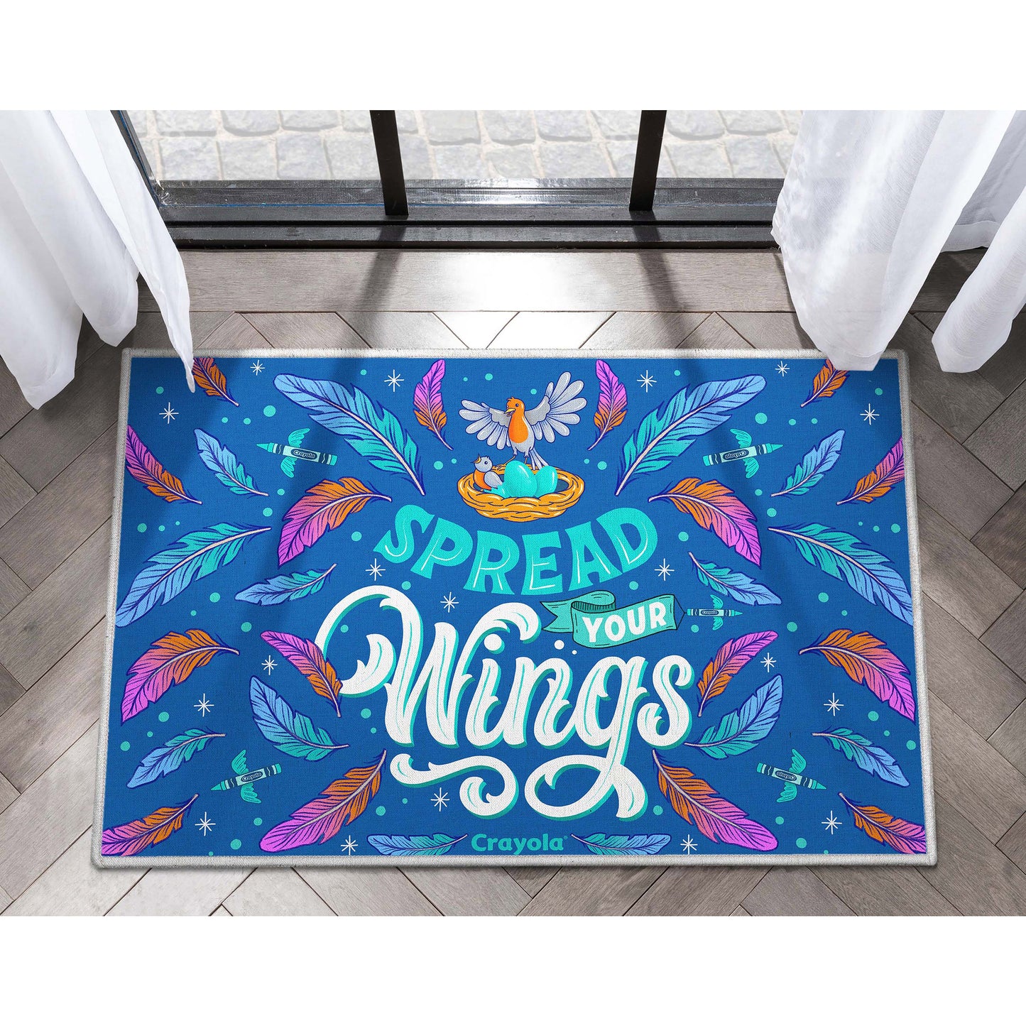Crayola Spread Your Wings Blue Rug CRA-03A