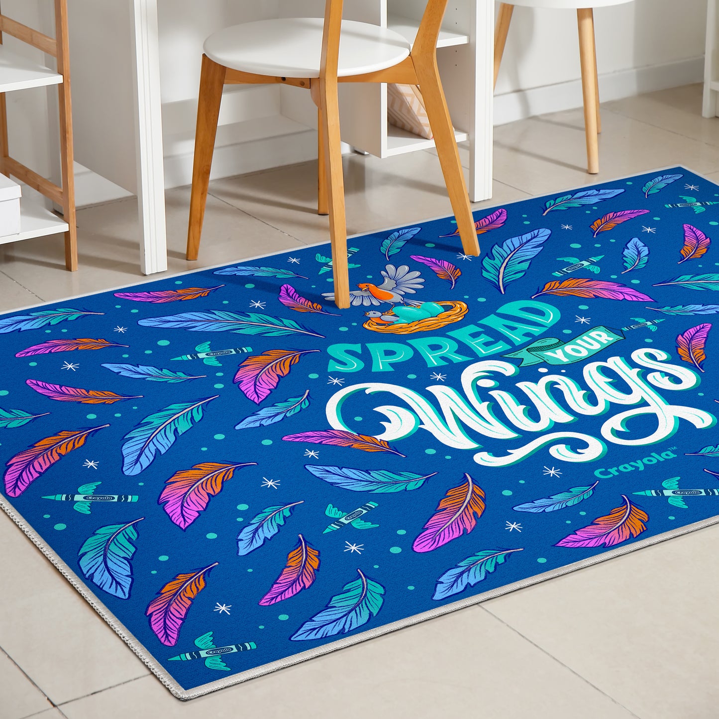 Crayola Spread Your Wings Blue Rug CRA-03A