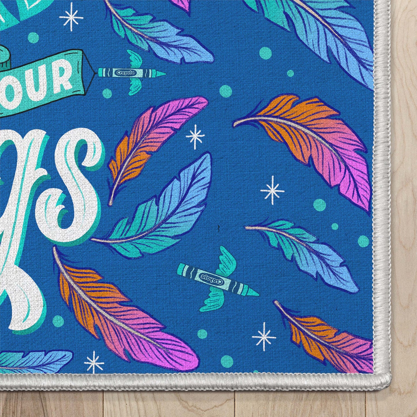 Crayola Spread Your Wings Blue Rug CRA-03A