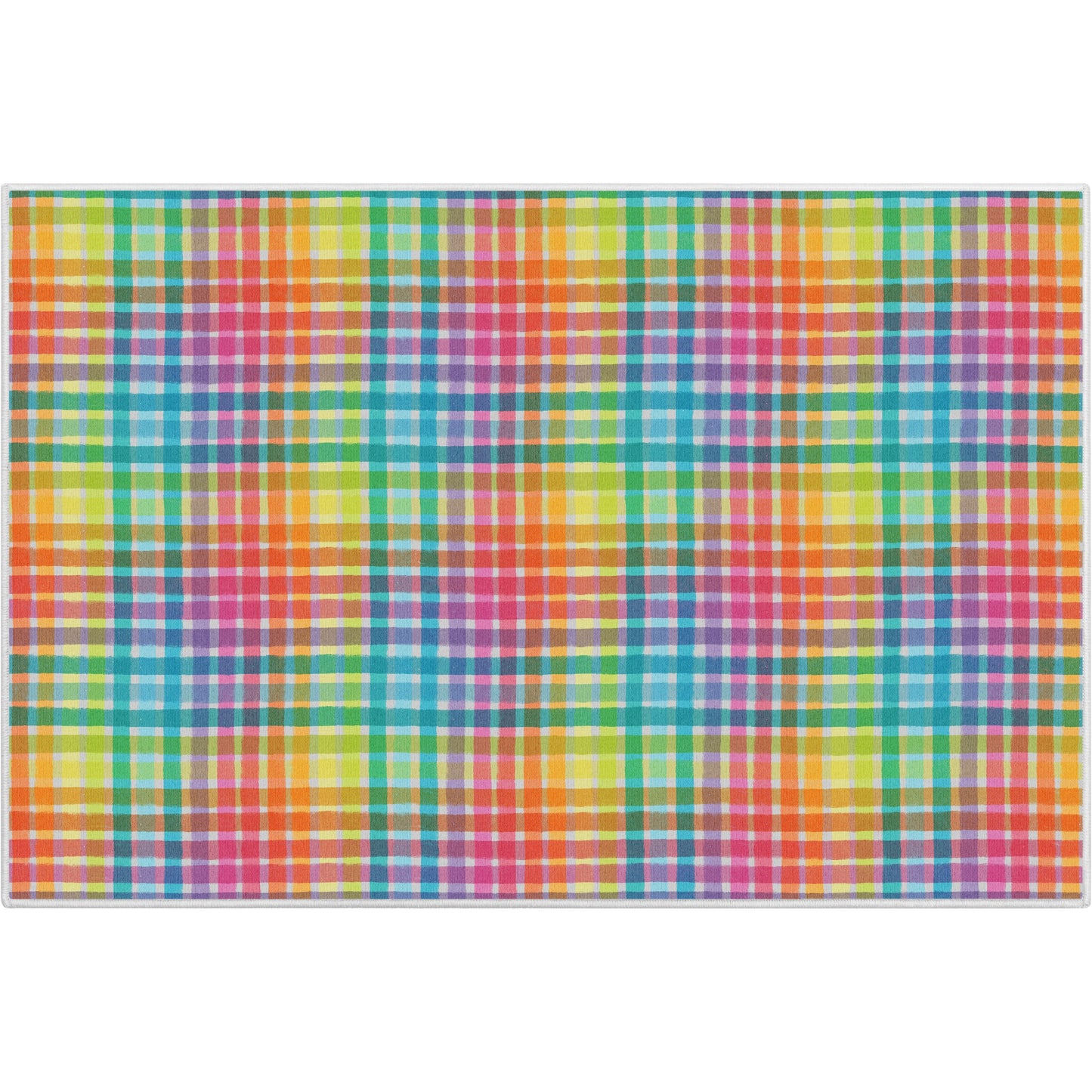 Crayola Multi Plaid Multicolor Rug CRA-19A
